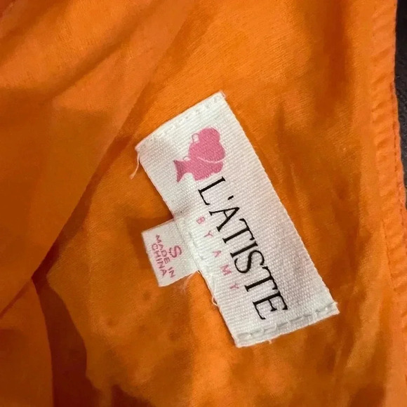 Latiste Orange One Shoulder Dress with Tie - Size Small and Pre Loved - Picture 3 of 4